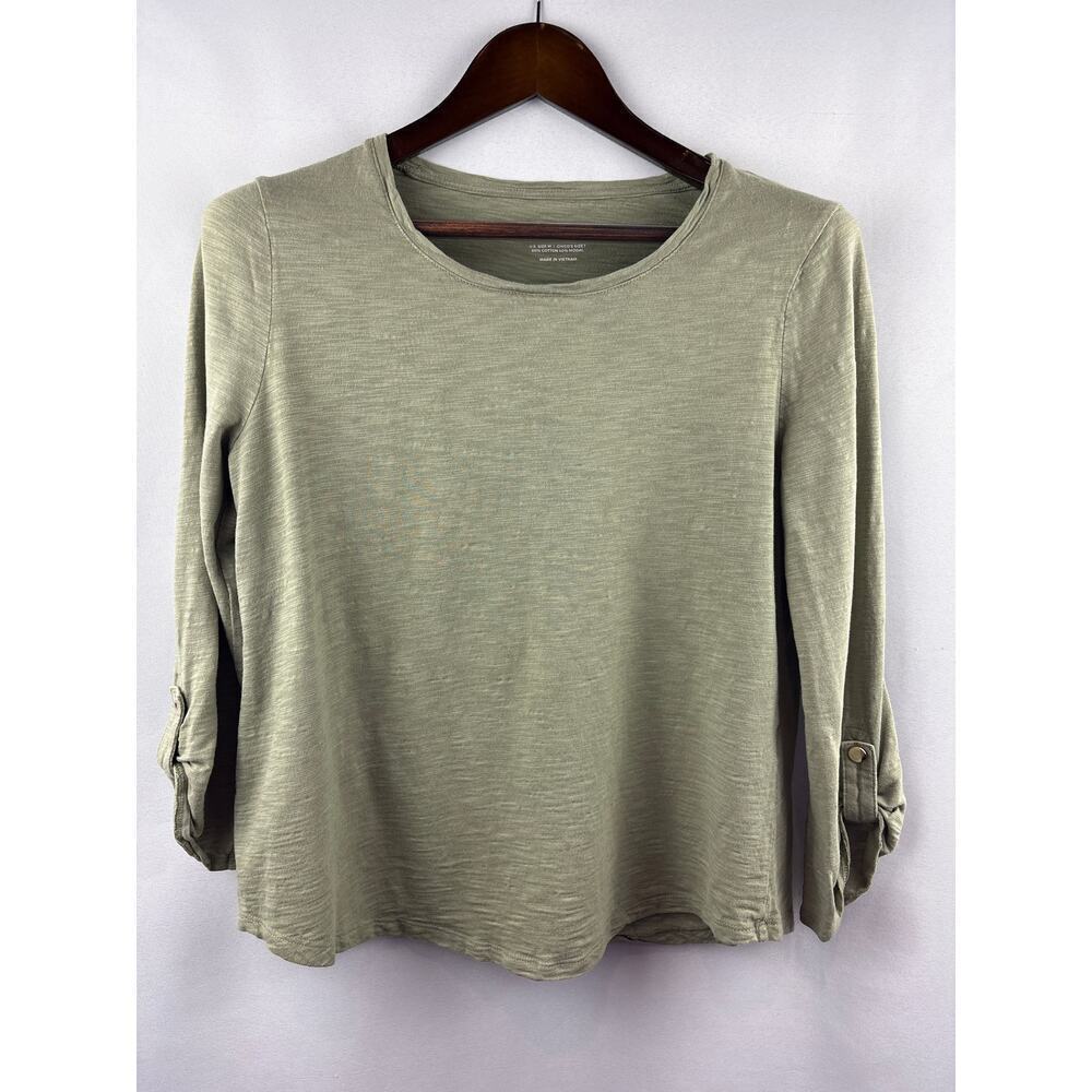 Women’s Chico’s Medium Olive Green 3/4 Length Sleeve Shirt